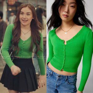 Urban Outfitters - Lala Shrunken Cardigan | Green | Small | NWOT
